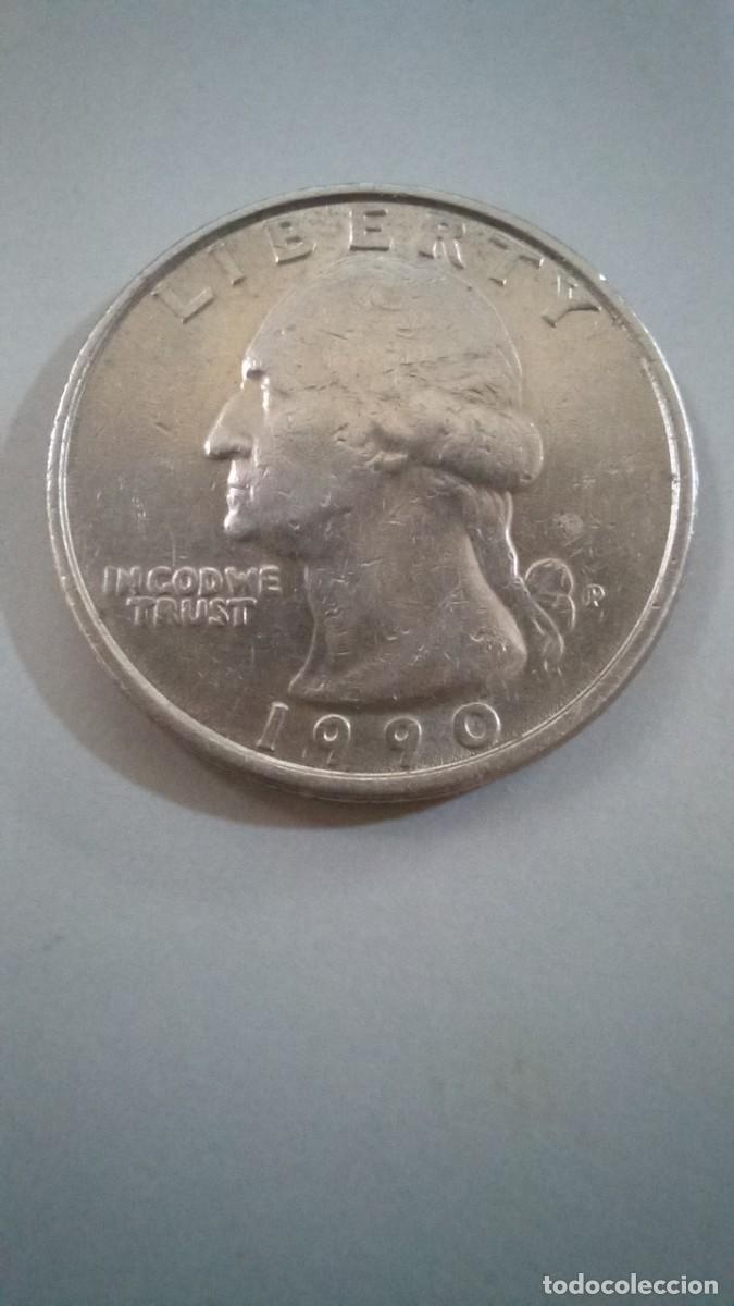 Monedas antiguas de Am&eacute;rica: Moneda de EEUU de 1/4 de dollar, 1990 P - Foto 1