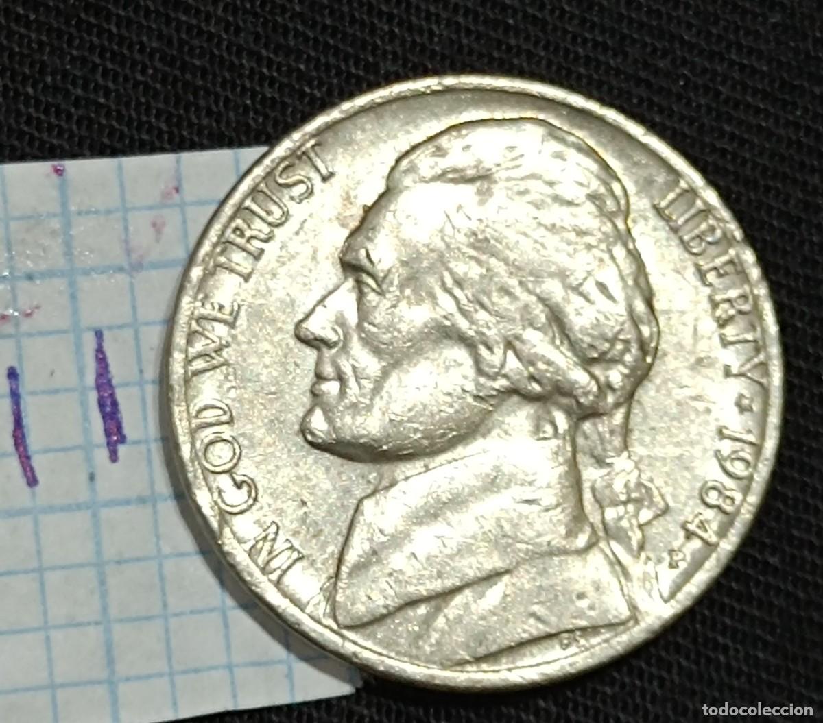 Monedas antiguas de Am&eacute;rica: Moneda cinco centavos de d&oacute;lar USA. - Foto 1