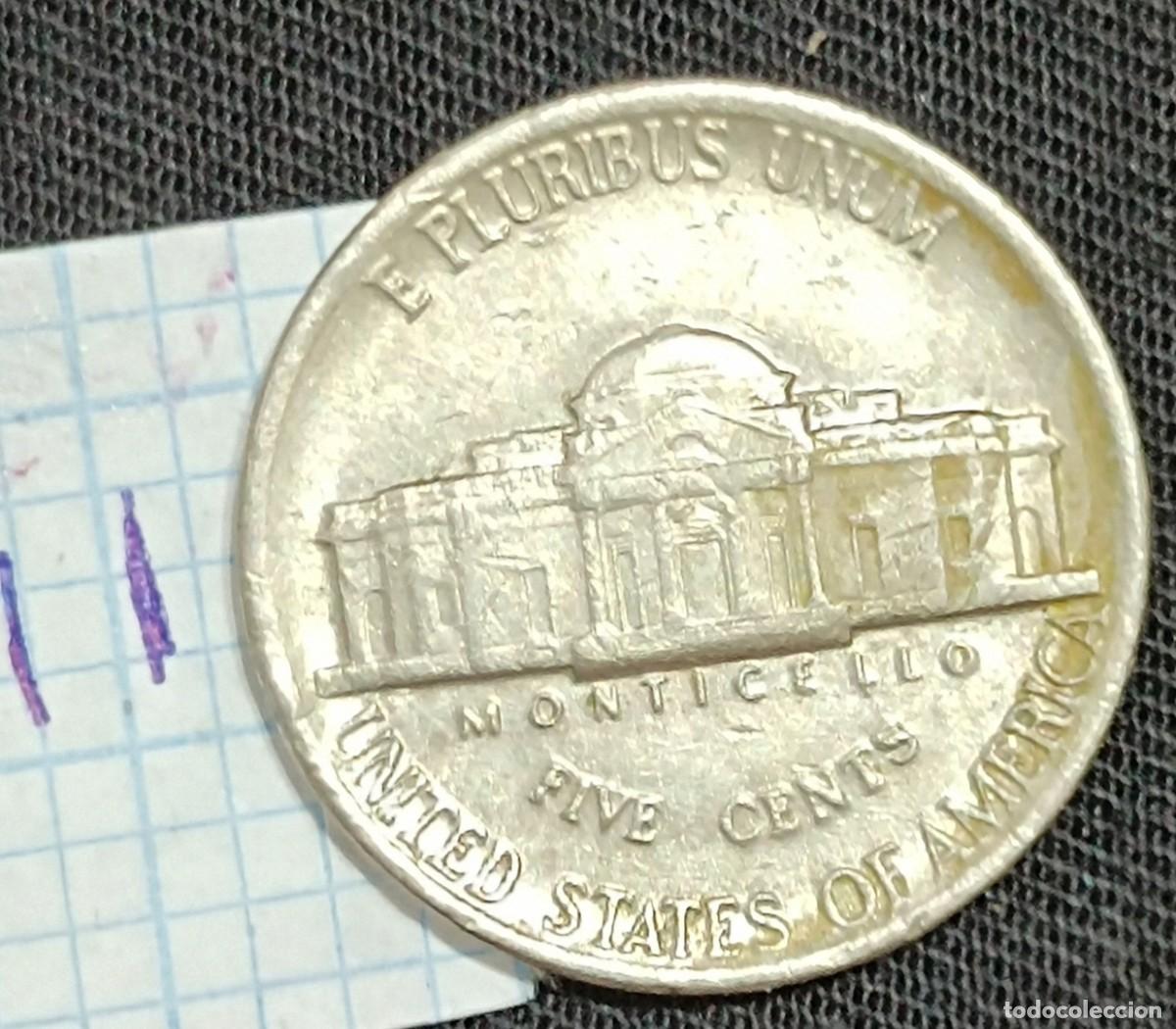 Monedas antiguas de Am&eacute;rica: Moneda cinco centavos de d&oacute;lar USA. - Foto 2