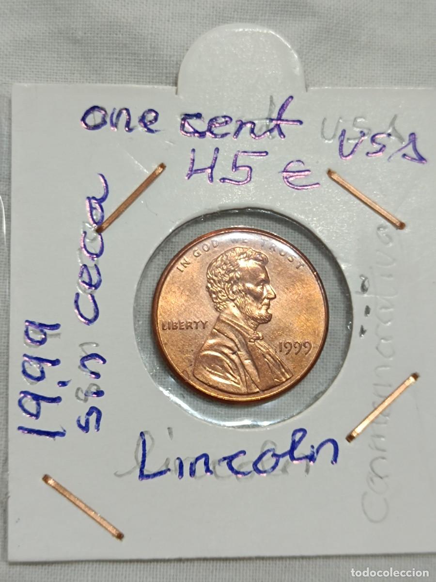 Monedas antiguas de Am&eacute;rica: Moneda one cent de d&oacute;lar USA. - Foto 3