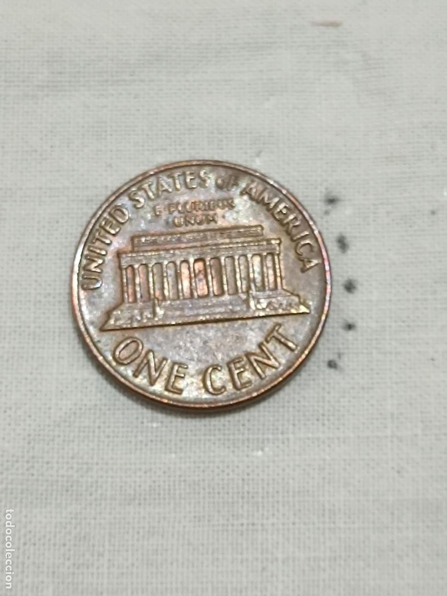 Monedas antiguas de Am&eacute;rica: Moneda one cent de d&oacute;lar USA. - Foto 2
