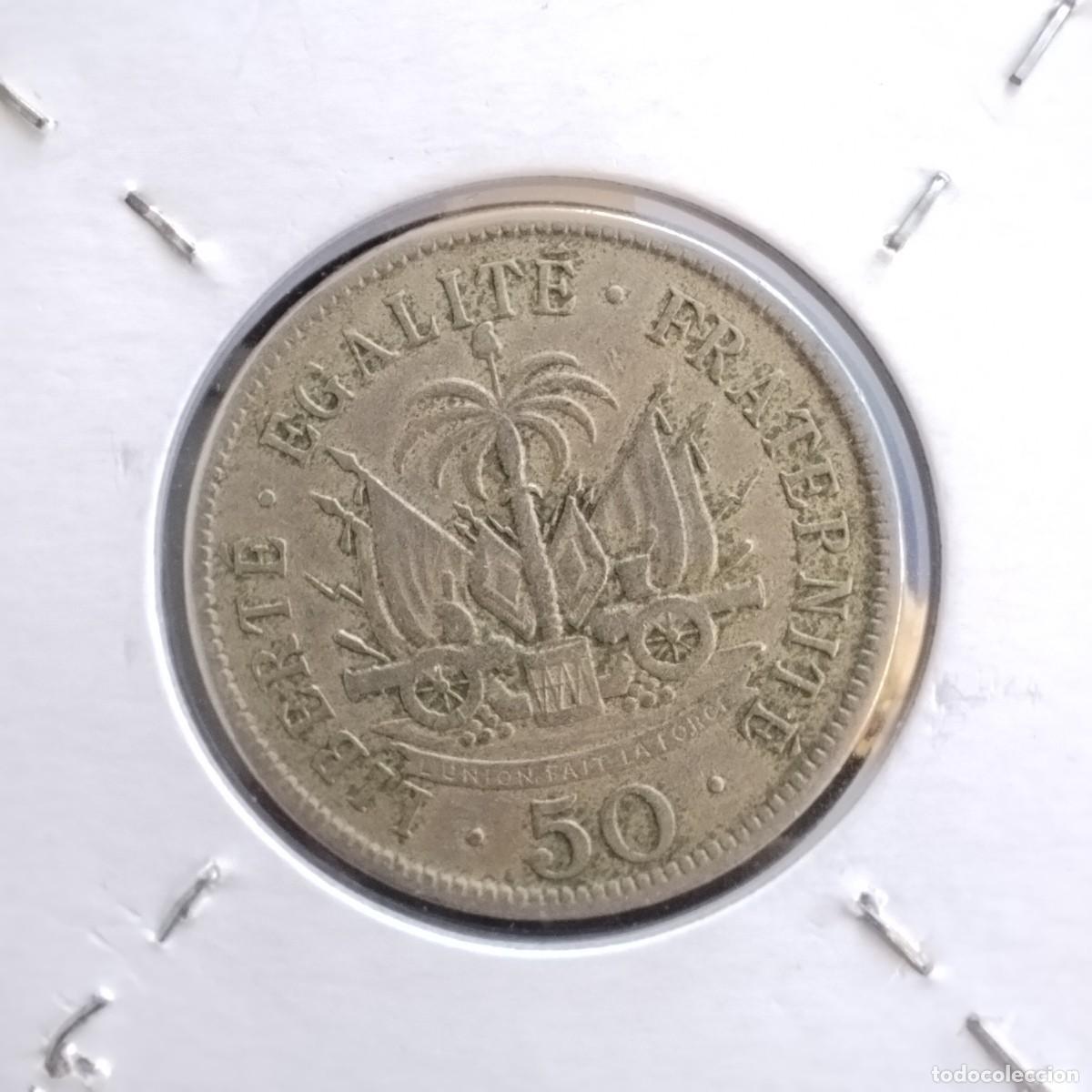 Monedas antiguas de Am&eacute;rica: Moneda 50 centimos, Hait&iacute; 1908 - Foto 1