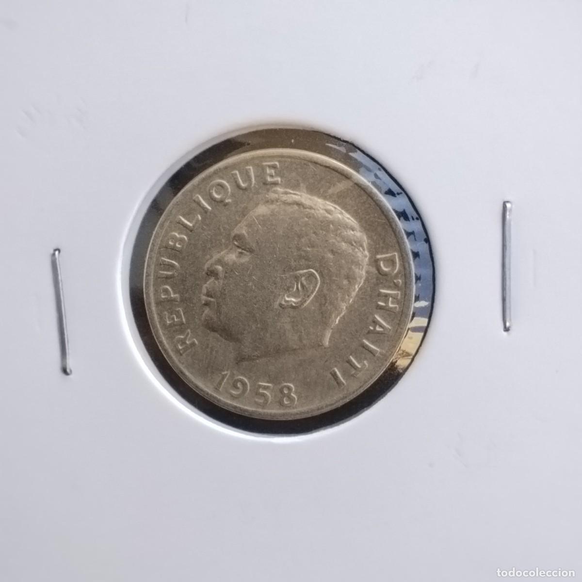 Monedas antiguas de Am&eacute;rica: Moneda 5 centimos, Hait&iacute; 1958 - Foto 2