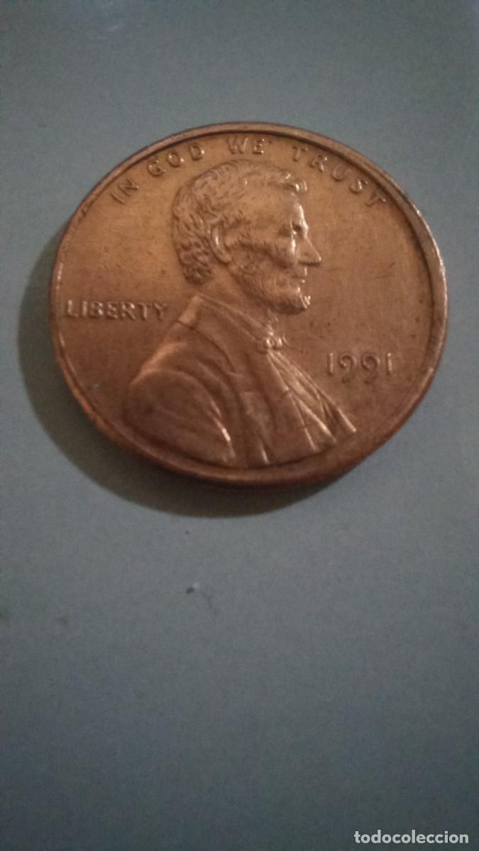 Monedas antiguas de Am&eacute;rica: Moneda de EEUU de 1 centavo, 1991 - Foto 1