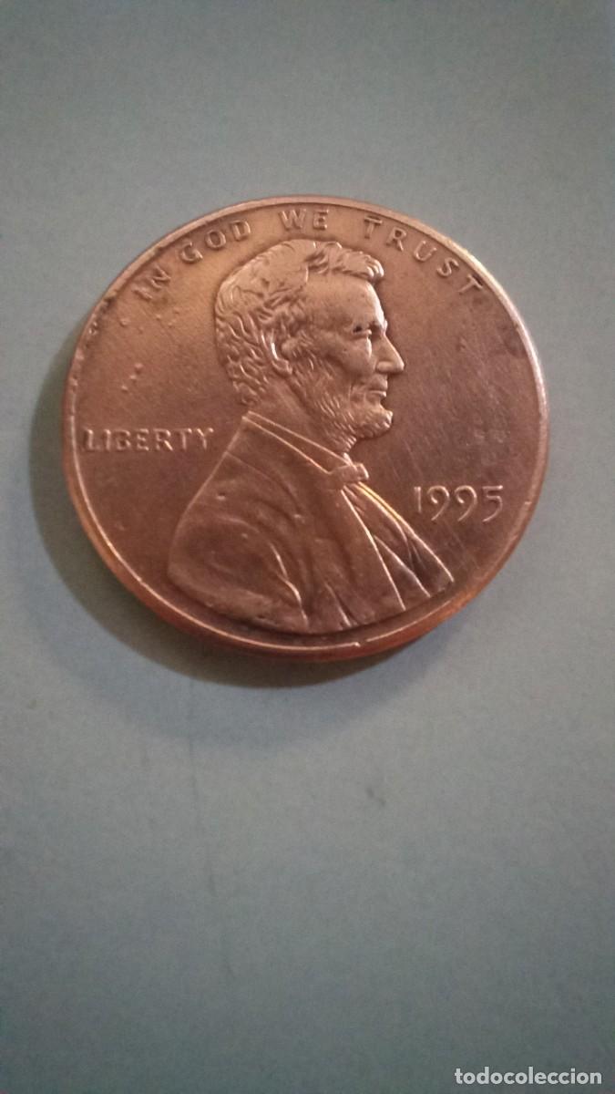 Monedas antiguas de Am&eacute;rica: Moneda de EEUU de 1 centavo, close AM, 1995 - Foto 1
