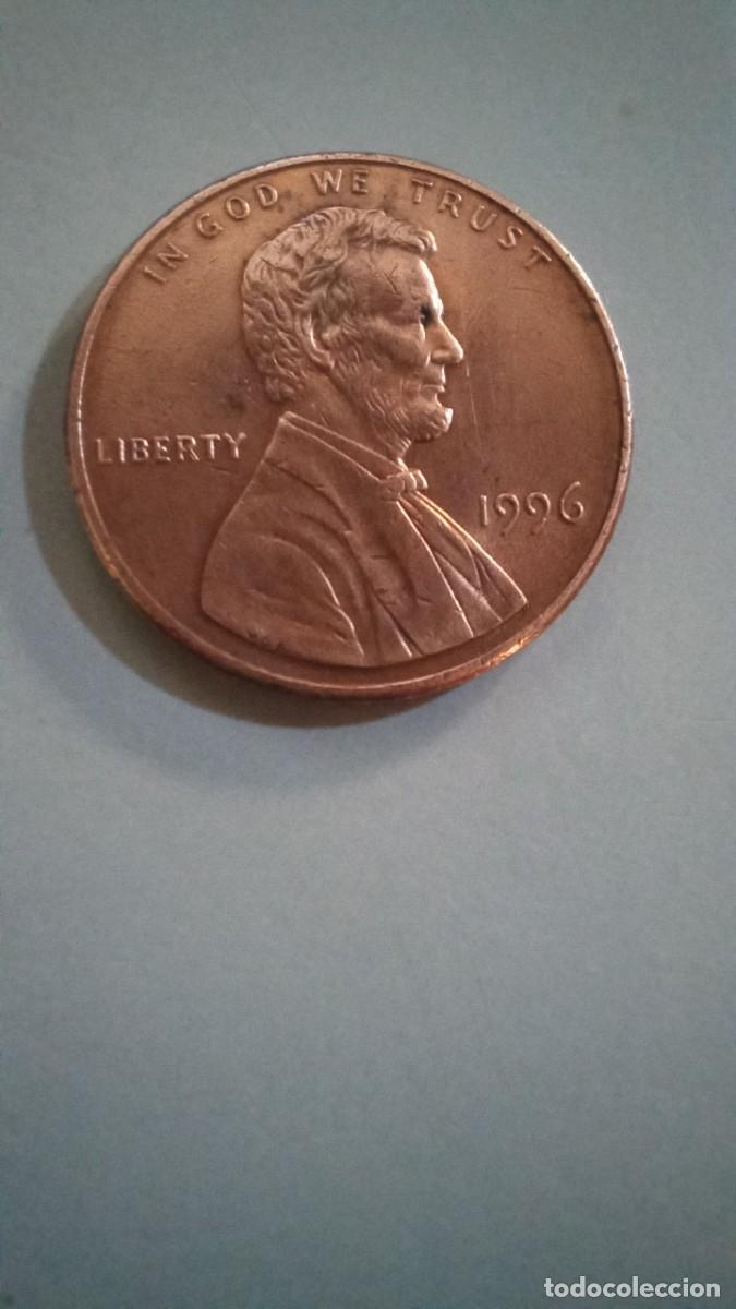 Monedas antiguas de Am&eacute;rica: Moneda de EEUU de 1 centavo, close AM, 1996 - Foto 1