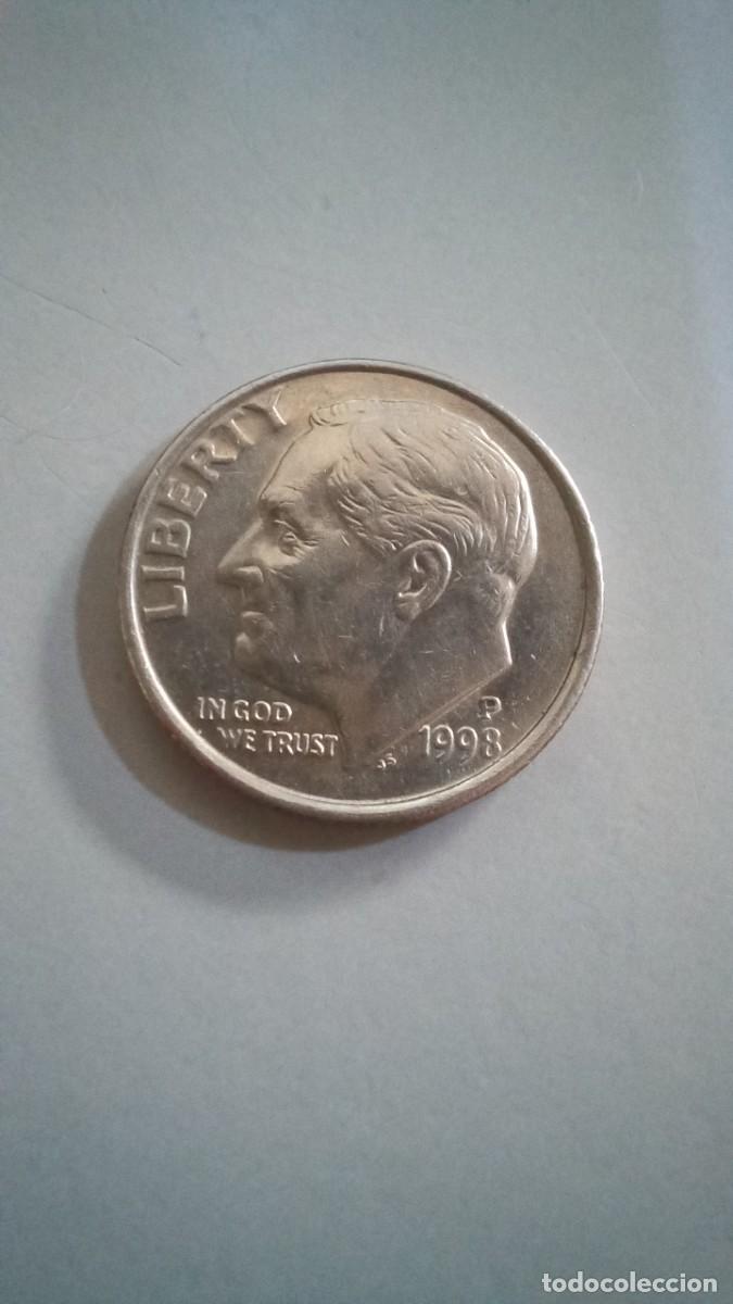 Monedas antiguas de Am&eacute;rica: Moneda de EEUU de 1 dime, 1998 P - Foto 1