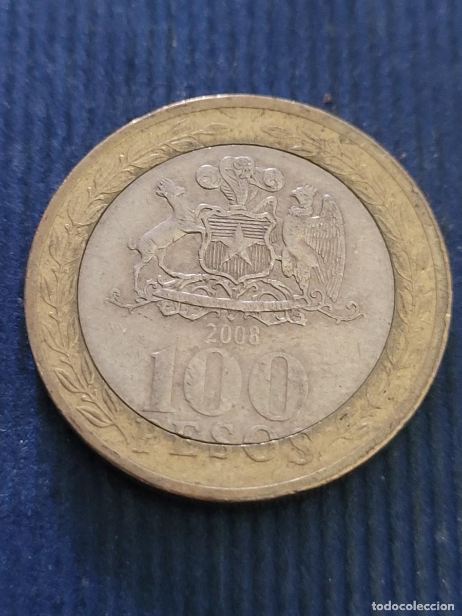 Monedas antiguas de Am&eacute;rica: Moneda 100 pesos 2008 Chile - Foto 2