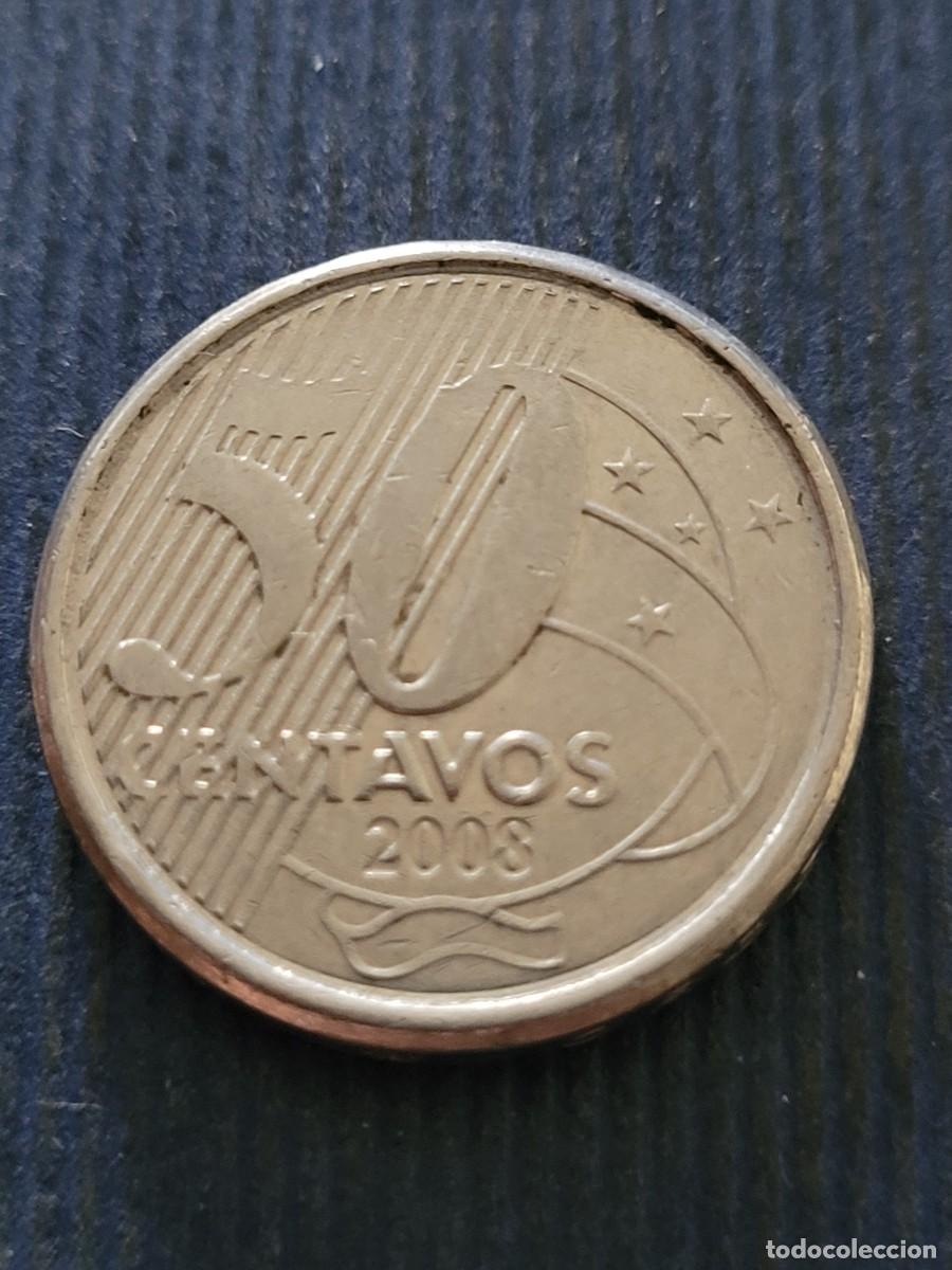 Monedas antiguas de Am&eacute;rica: Moneda 50 centavos 2008 Brasil - Foto 2
