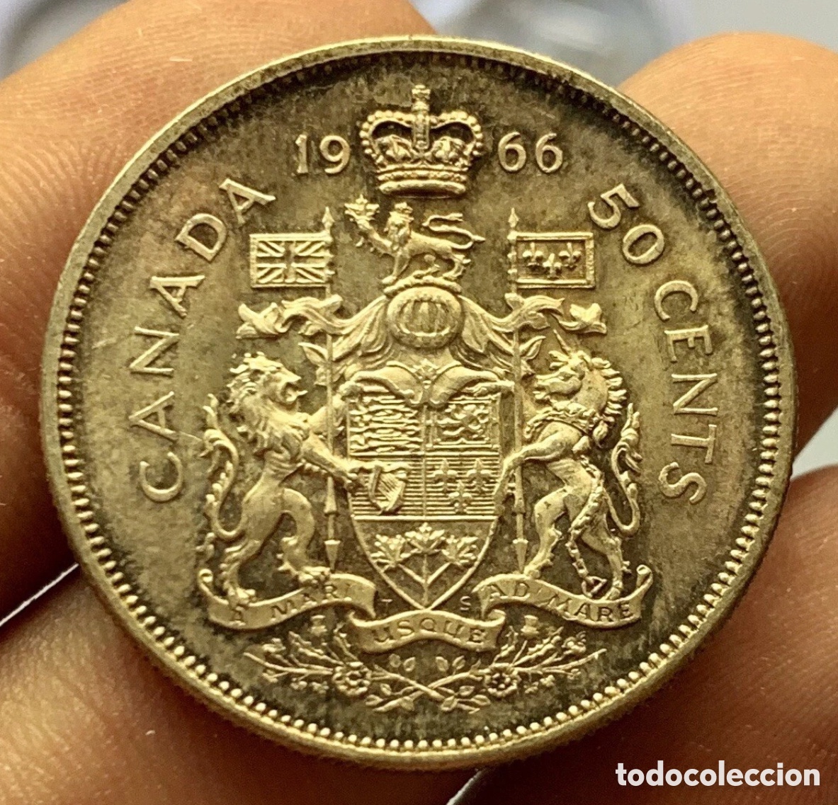 Monedas antiguas de Am&eacute;rica: Moneda PLATA CANAD&Aacute; 50 Cents 1966 - Foto 1