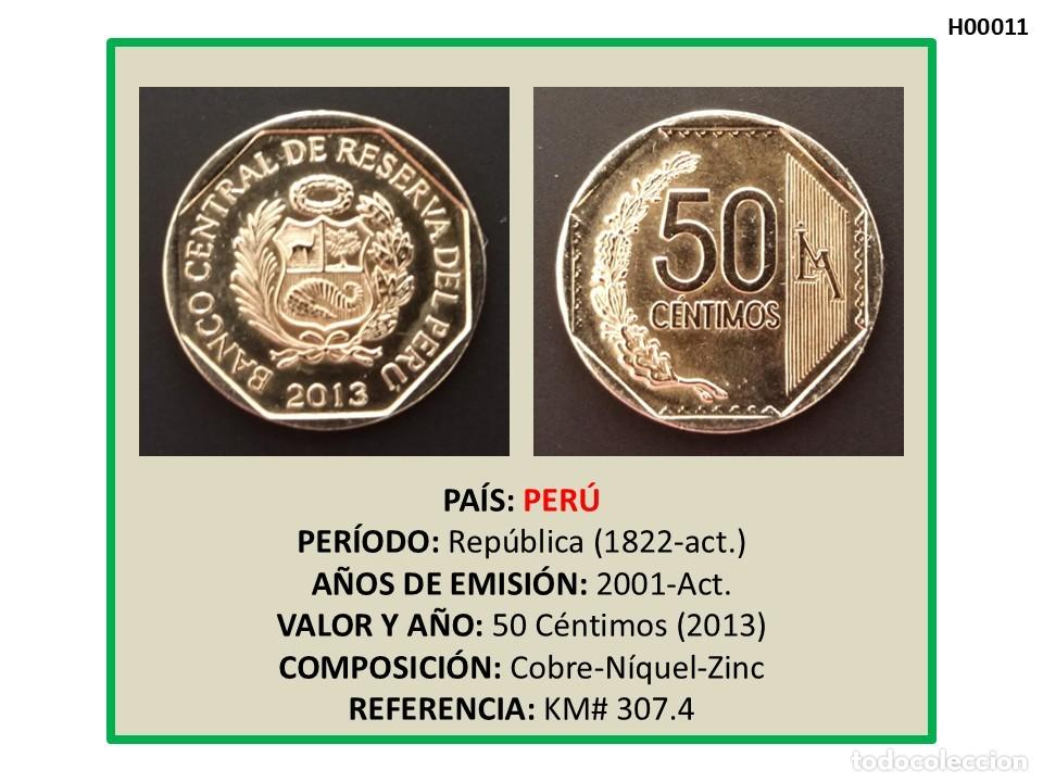Monedas antiguas de Am&eacute;rica: MONEDA DE PER&Uacute;. 50 C&Eacute;NTIMOS (2013) - Foto 1