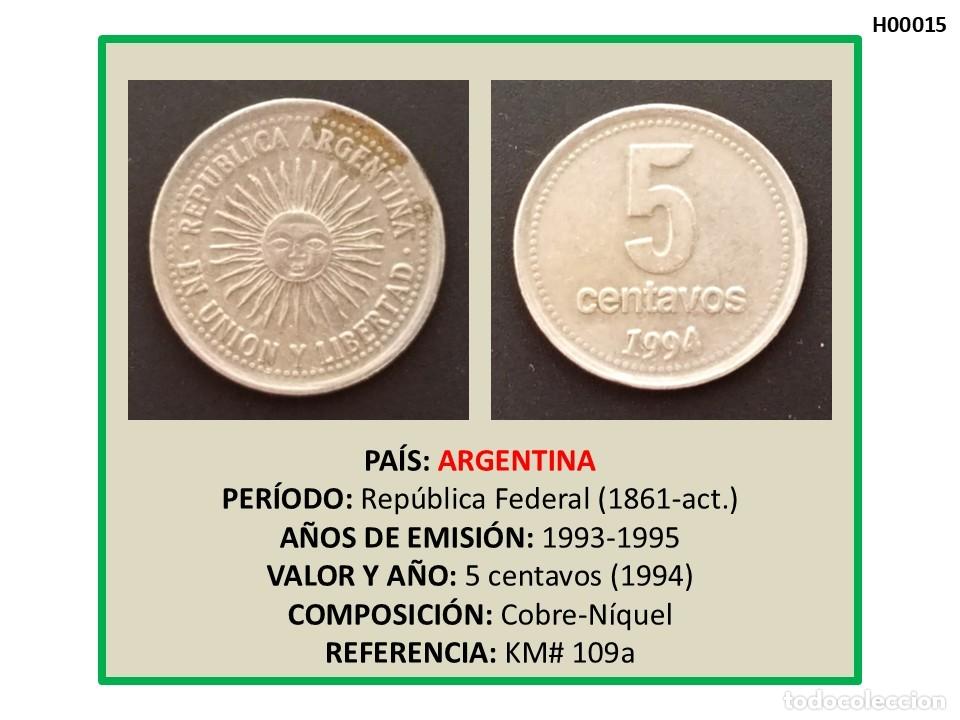 Monedas antiguas de Am&eacute;rica: MONEDA DE ARGENTINA. 5 CENTAVOS (1994) - Foto 1