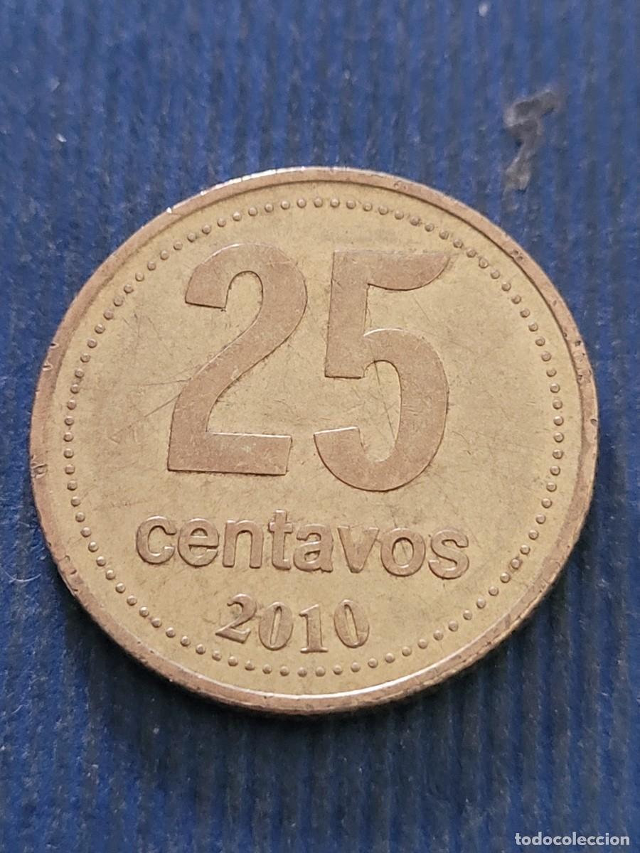 Monedas antiguas de Am&eacute;rica: Moneda 25 centavos 2010 Argentina - Foto 2