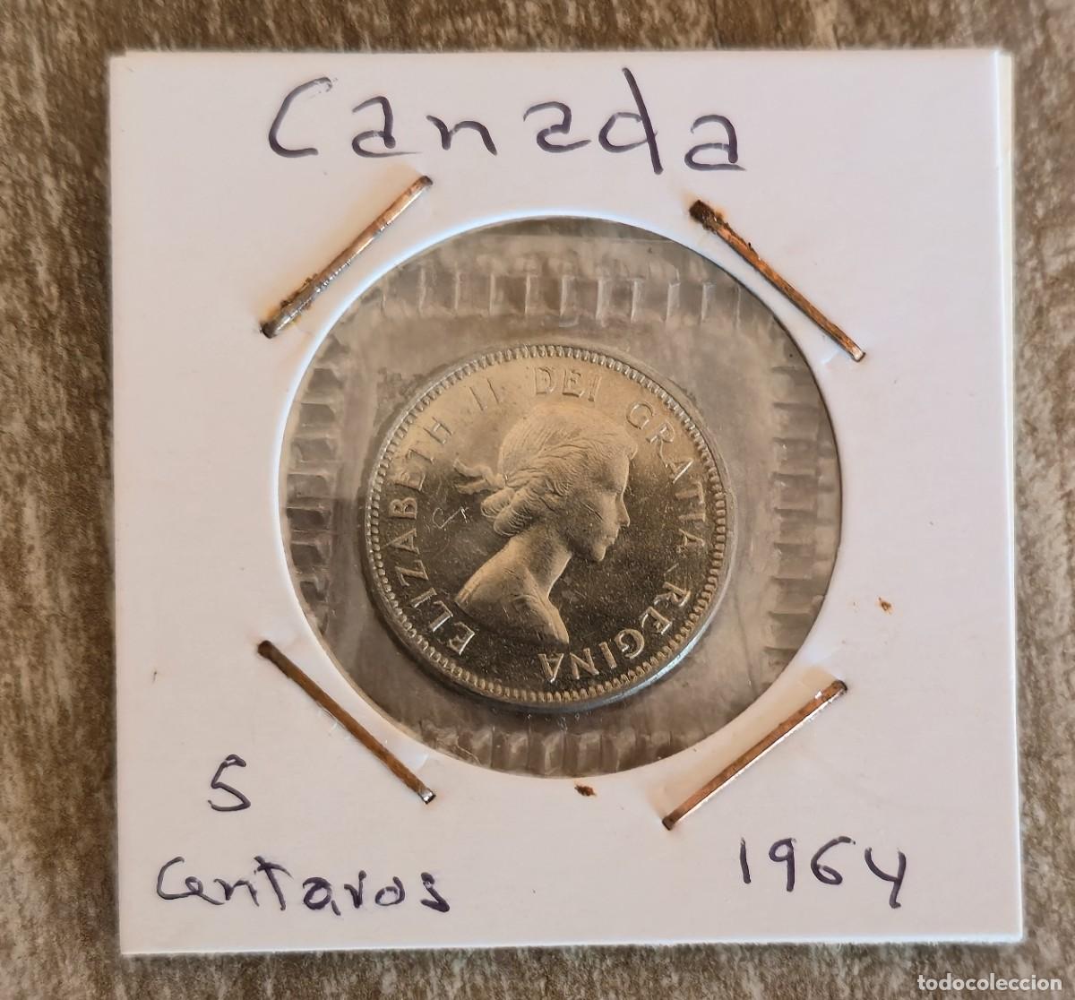 Monedas antiguas de Am&eacute;rica: MONEDA DE CANADA 1964 - 5 CENTAVOS - MONEDA ENCARTONADA - Foto 1