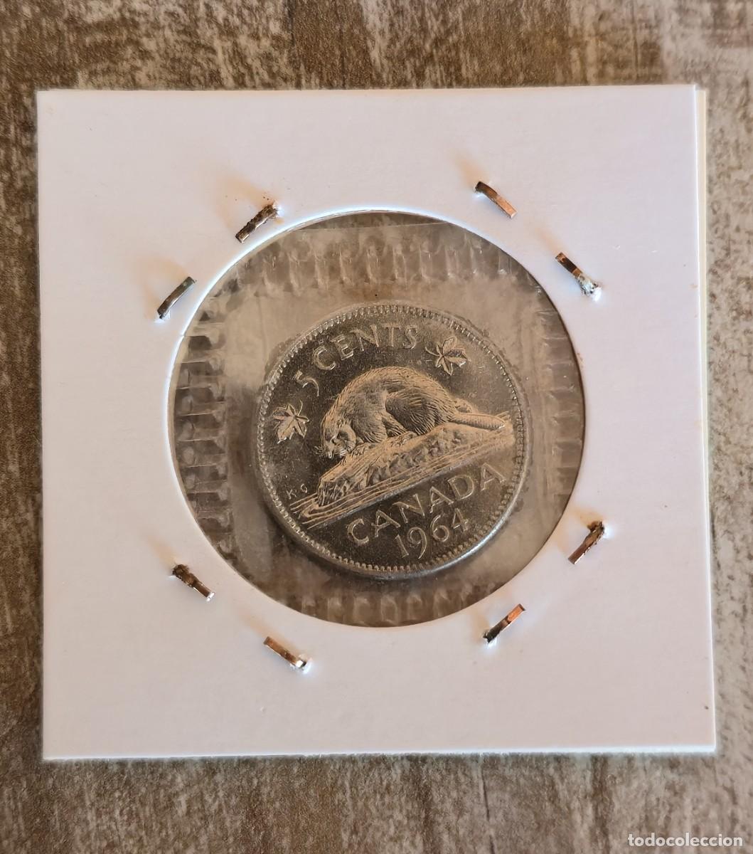 Monedas antiguas de Am&eacute;rica: MONEDA DE CANADA 1964 - 5 CENTAVOS - MONEDA ENCARTONADA - Foto 2