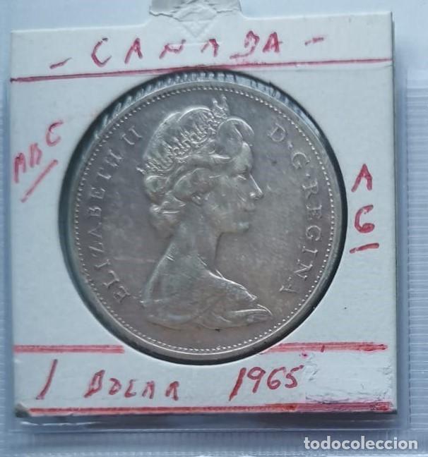 Monedas antiguas de Am&eacute;rica: 1 DOLAR CANADA 1965 PLATA - Foto 1