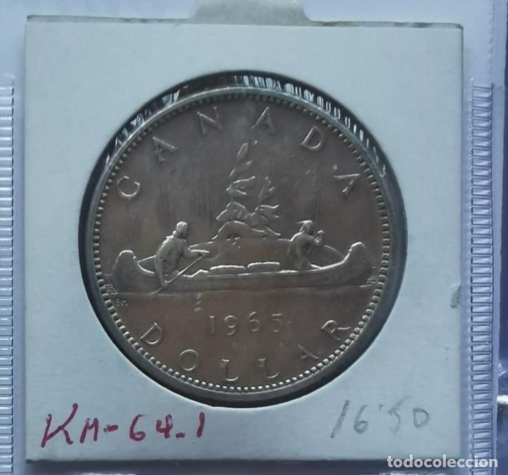 Monedas antiguas de Am&eacute;rica: 1 DOLAR CANADA 1965 PLATA - Foto 2