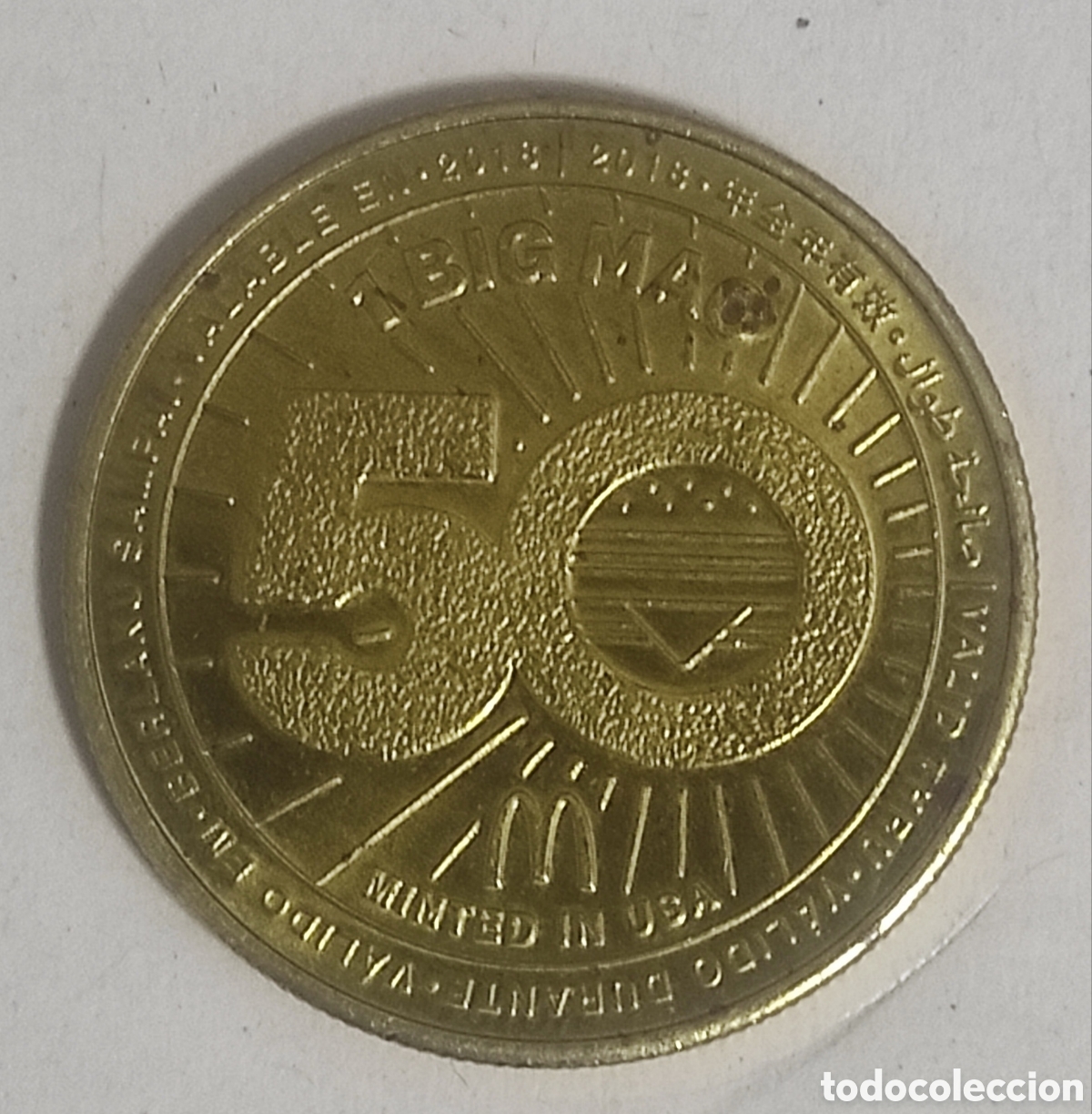 Moedas antigas da Am&eacute;rica: MacCoin - MONEDA CONMEMORATIVA DE MACDONALDS - 50 ANIVERSARIO DEL BIG MAC (2018)