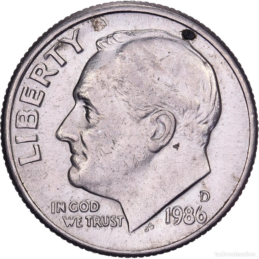Alte M&uuml;nzen aus Amerika: [#638912] Estados Unidos, Dime, Roosevelt, 1986, U.S. Mint, Cobre - n&iacute;quel recubierto de