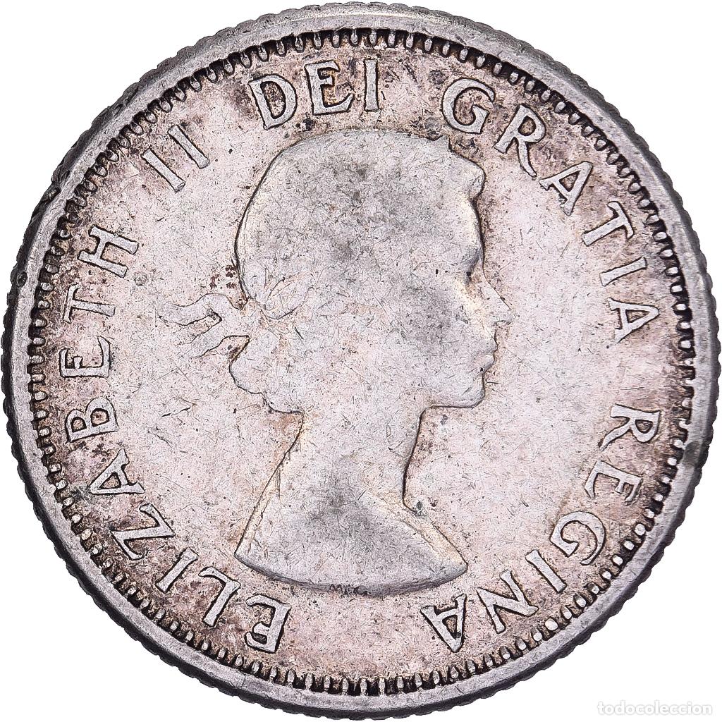 Alte M&uuml;nzen aus Amerika: [#638914] Dinamarca, Elizabeth II, 10 Cents, 1960, Ottawa, Plata, MBC, KM:51