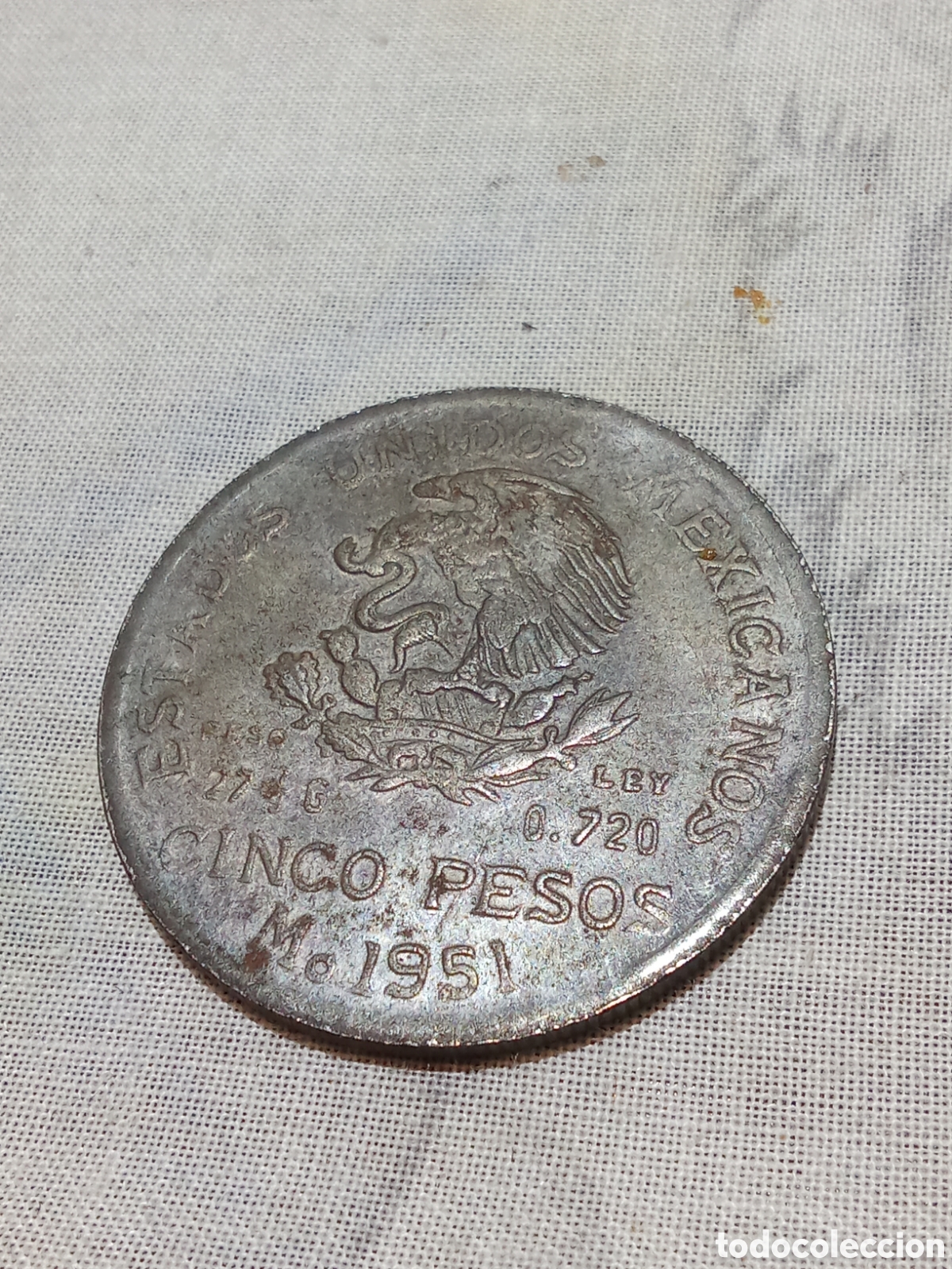 Moedas antigas da Am&eacute;rica: MONEDA 5 PESOS, 1951