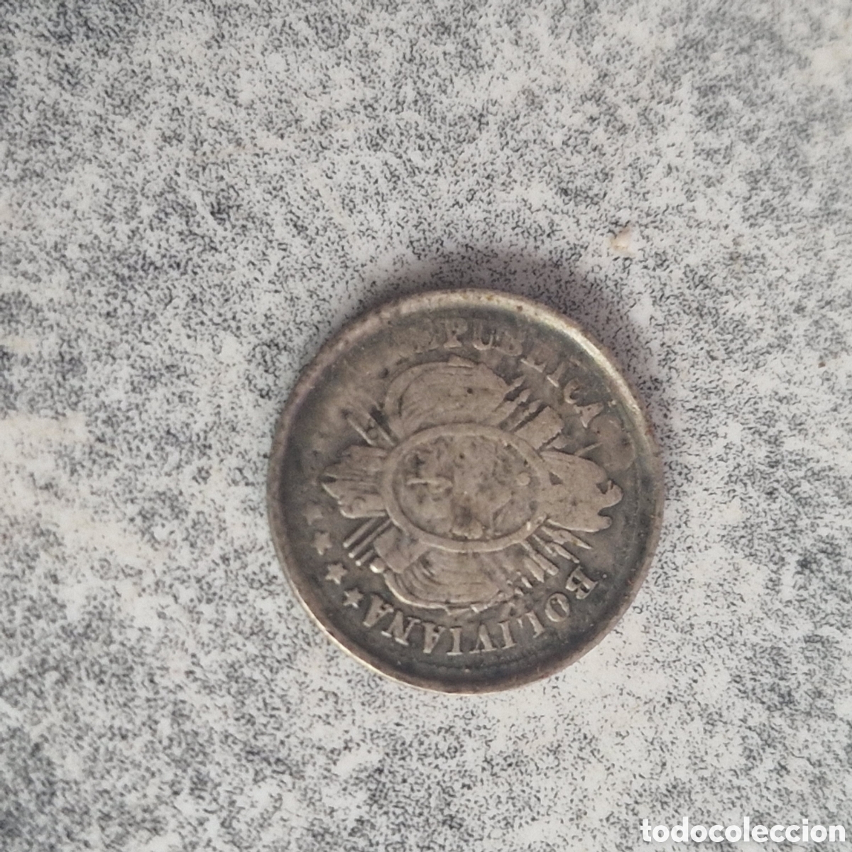 Monedas antiguas de Am&eacute;rica: Cinco c&eacute;ntimos de plata bolivia - Foto 2