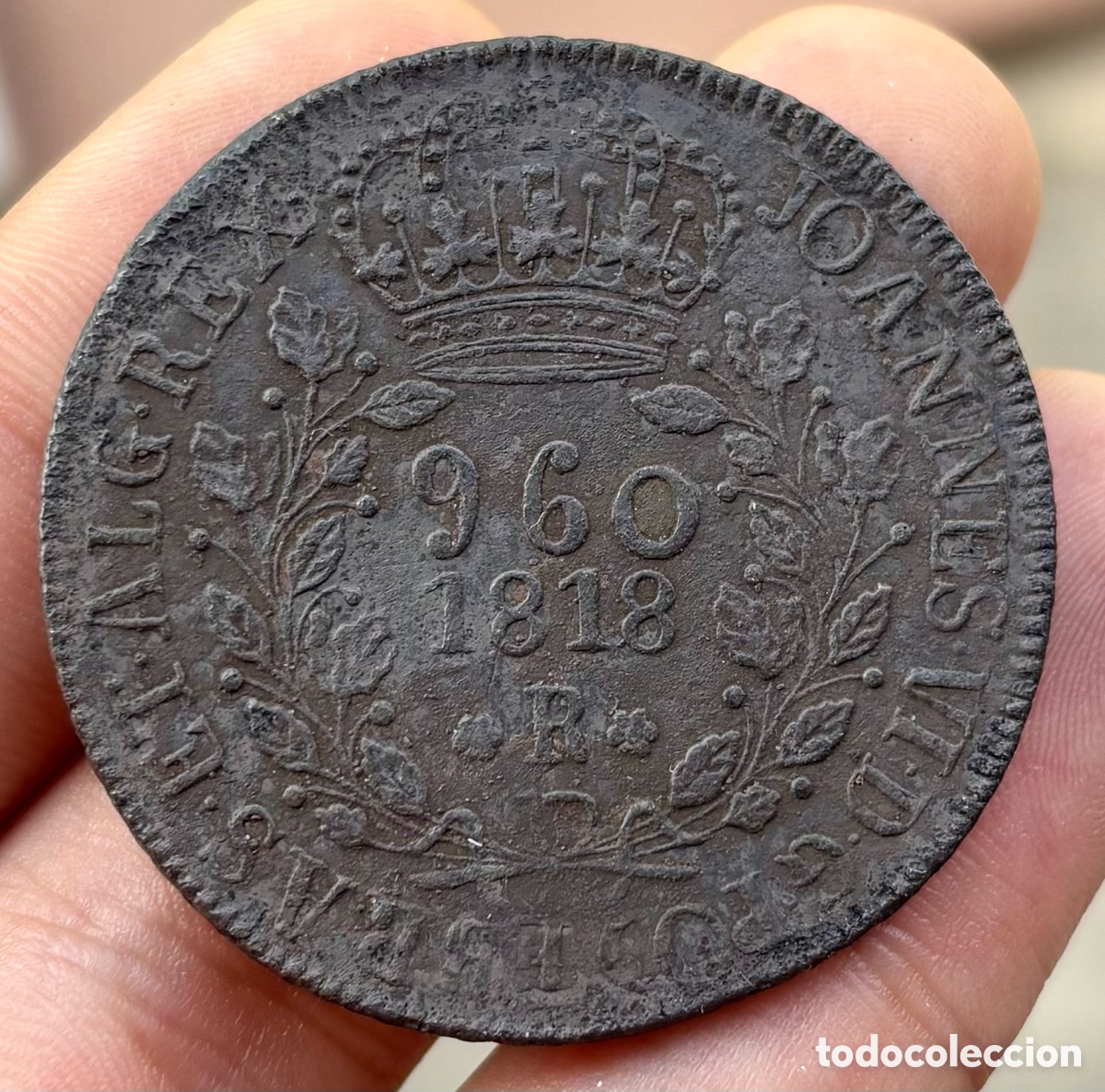 Old Coins of America: Moneda PLATA BRASIL 960 Reis 1818 Juan VI. Joao VI