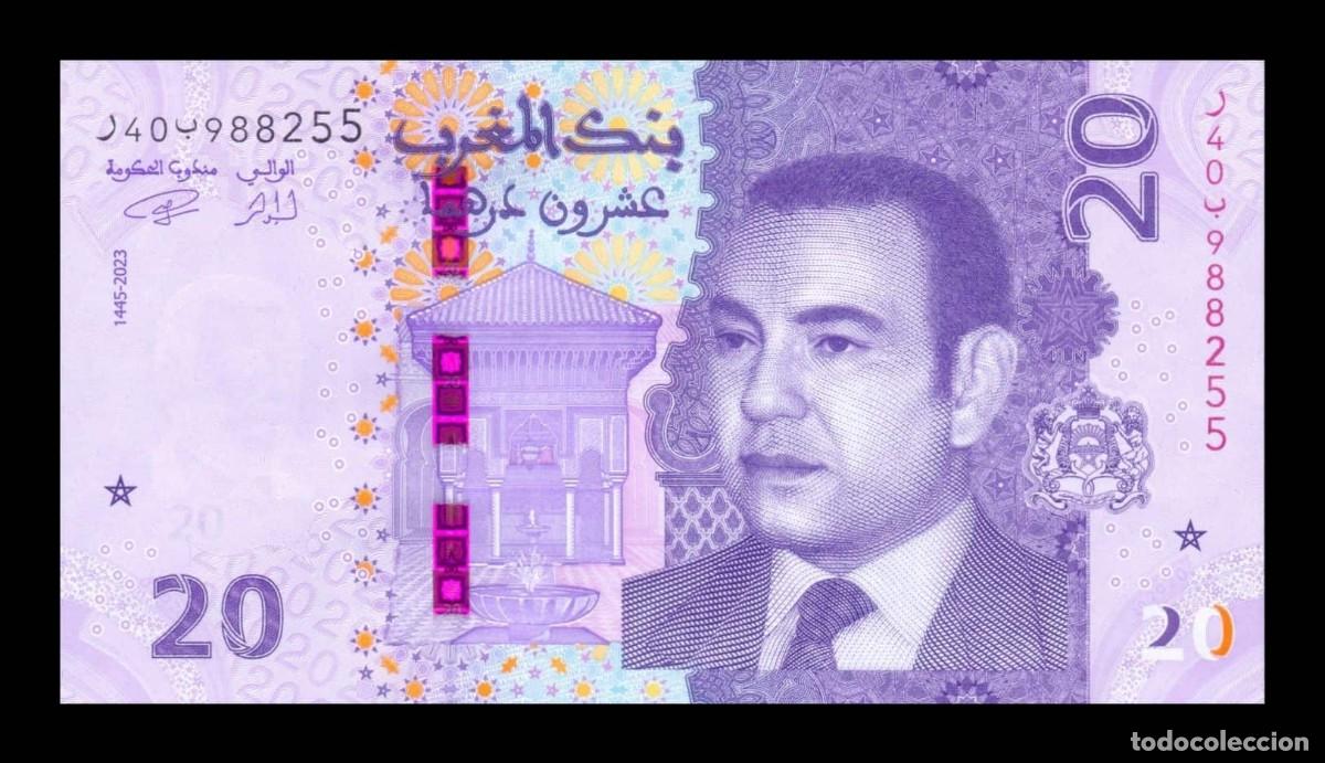 Moedas antigas da Am&eacute;rica: Marruecos 20 Dirhams Mohammed VI 2023 (2024) Pick 79 Sc Unc