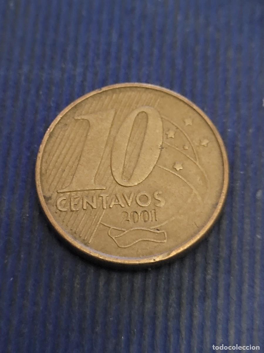 Monedas antiguas de Am&eacute;rica: Moneda 10 centavos 2001 Brasil - Foto 2