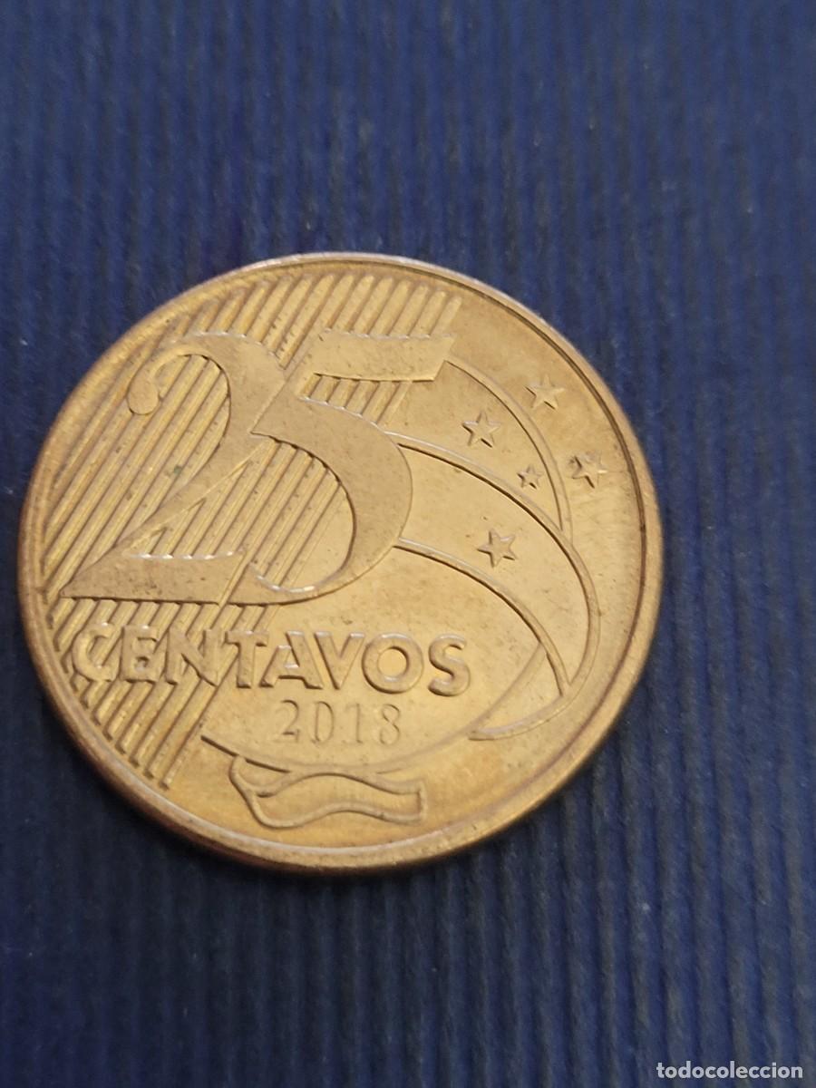 Monedas antiguas de Am&eacute;rica: Moneda 25 centavos 2018 Brasil - Foto 2