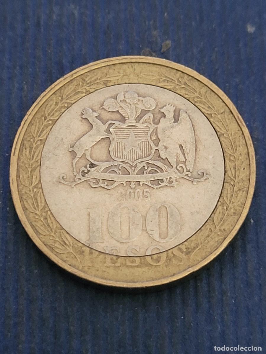 Monedas antiguas de Am&eacute;rica: Moneda 100 pesos 2005 Chile - Foto 2