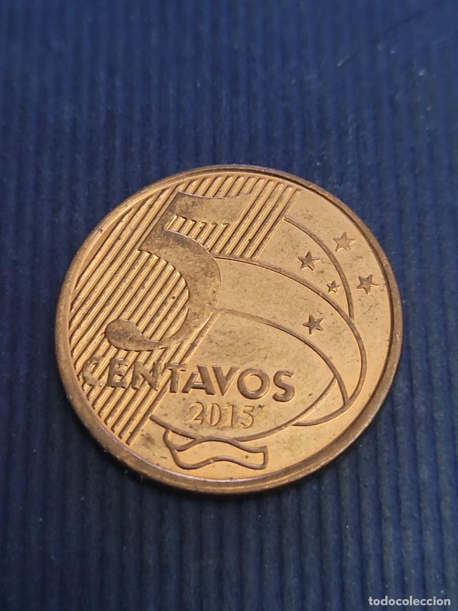 Monedas antiguas de Am&eacute;rica: Moneda 5 centavos 2015 Brasil - Foto 2