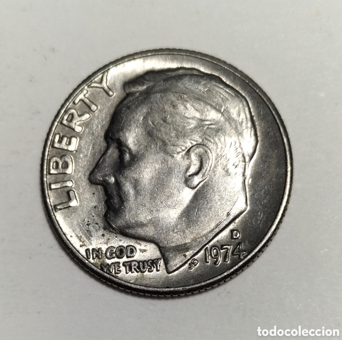 Monedas antiguas de Am&eacute;rica: Moneda 1 dime 1974D EEUU - Foto 1