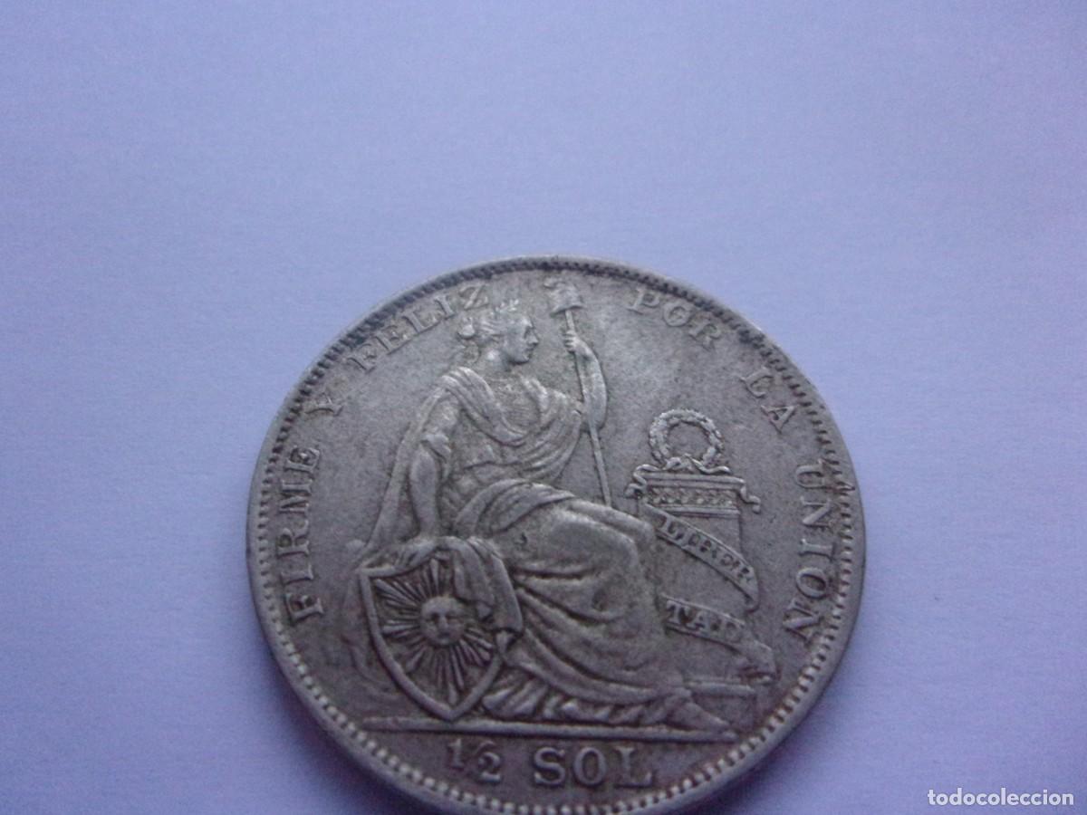 Monedas antiguas de Am&eacute;rica: Per&uacute; 1/2 sol de plata 1929 dp11 - Foto 2