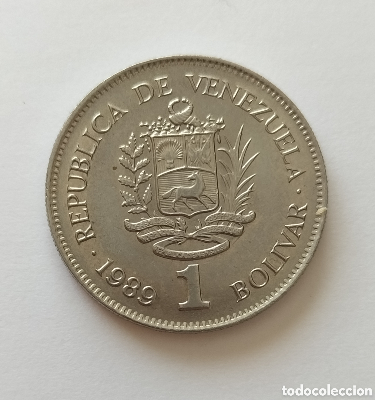 Moedas antigas da Am&eacute;rica: Moneda 1 Bol&iacute;var 1989 Venezuela