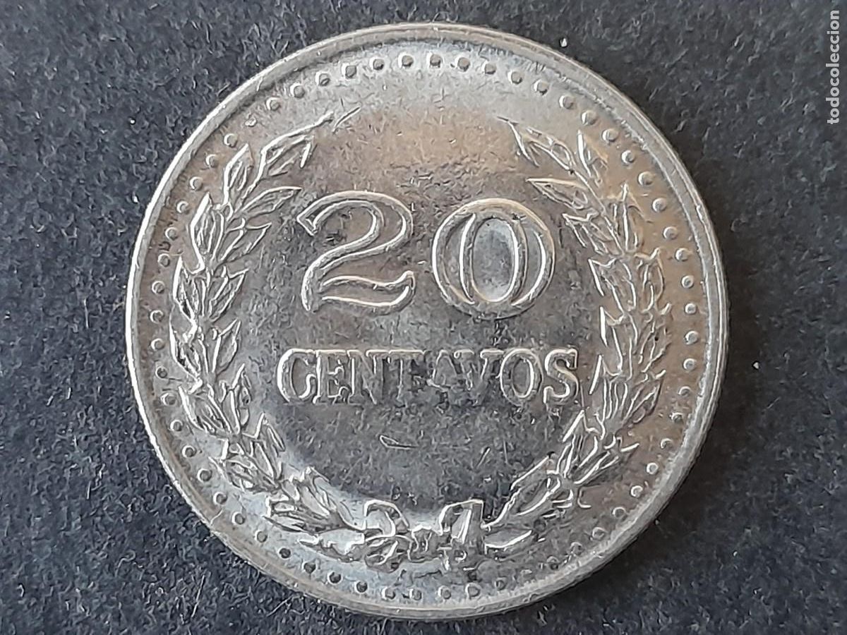 Moedas antigas da Am&eacute;rica: Moneda Republica de Colombia 20 Centavos 1975 KM 246 Calidad EBC