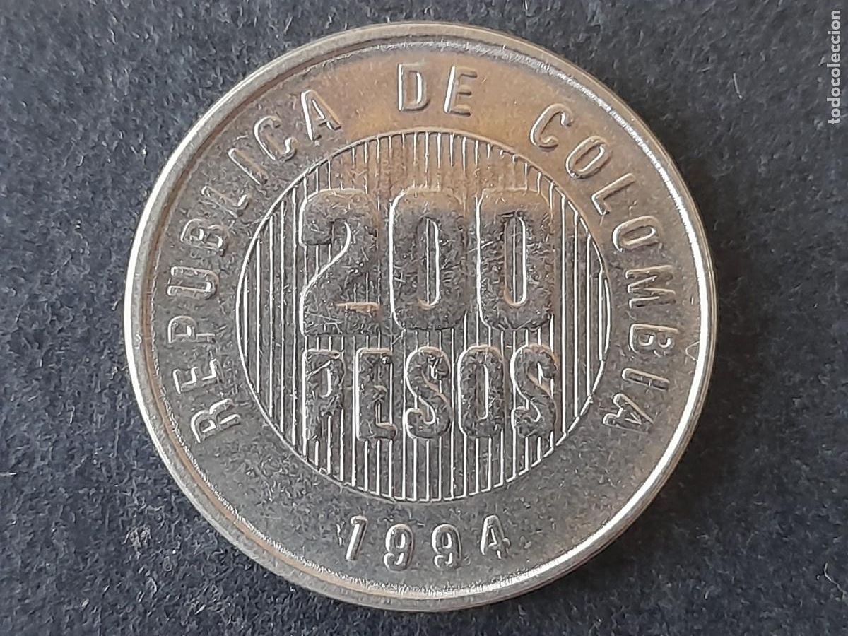 Old Coins of America: Moneda Republica de Colombia 200 Pesos 1994 KM 287 calidad EBC+