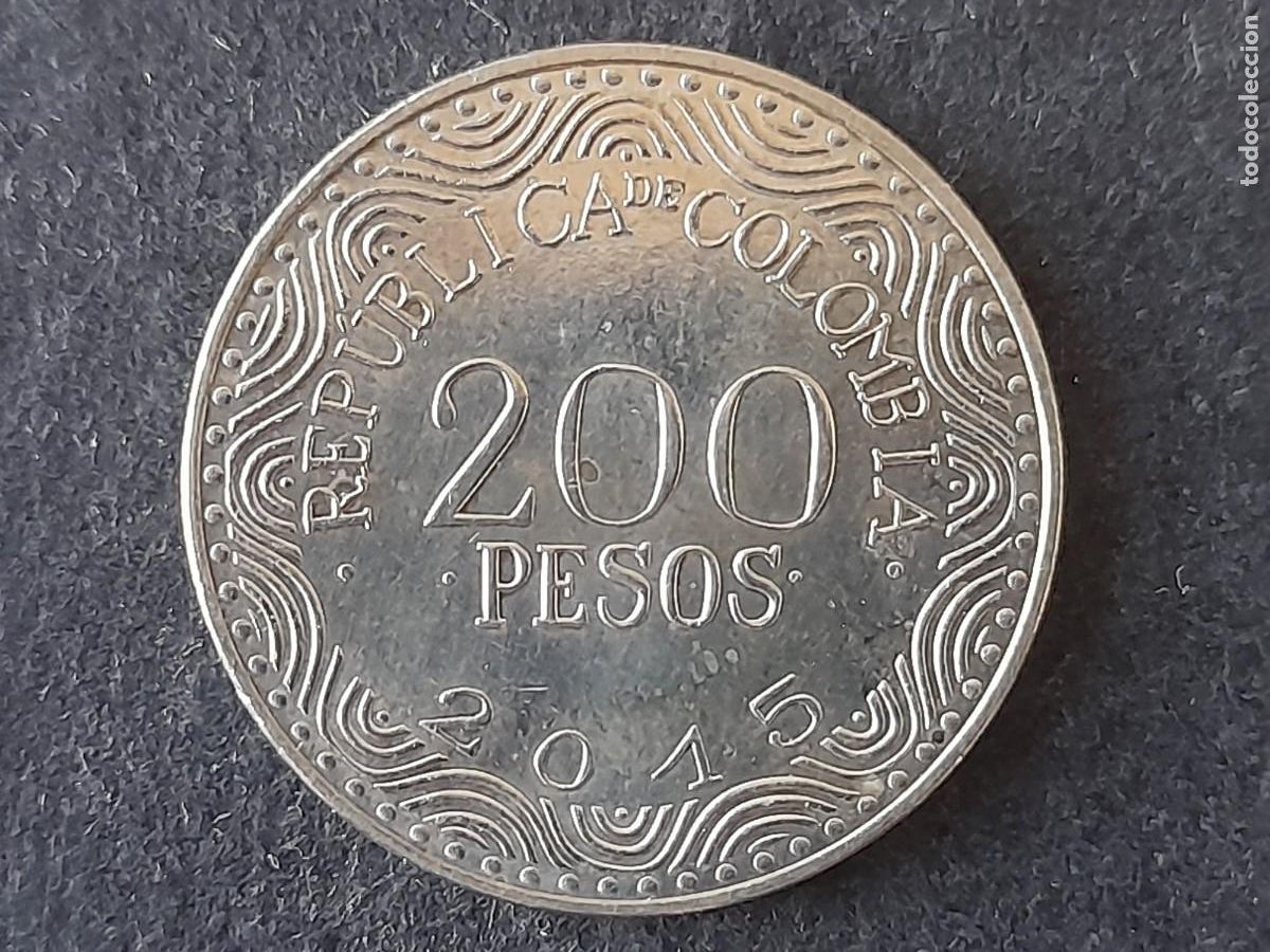Old Coins of America: Moneda Republica de Colombia 200 Pesos 2015 KM 297 calidad EBC+