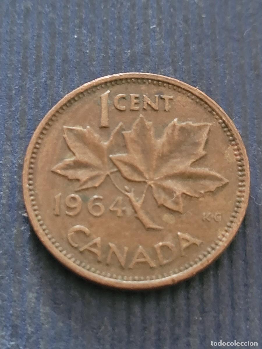 Monedas antiguas de Am&eacute;rica: Moneda 1 centavo 1964 Canad&aacute; - Foto 2