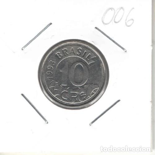 Alte M&uuml;nzen aus Amerika: Moneta brasiliana da 10 Cruzeiros Reais del 1993 - UK006