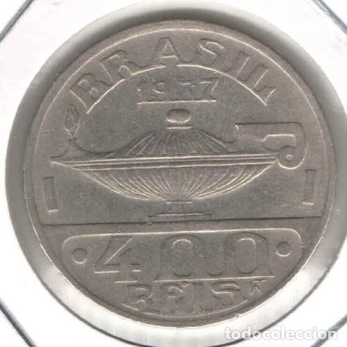 Monedas antiguas de Am&eacute;rica: 400 Reis Coin Brazil 1937 Copper-Nickel KM# 539 - eb840