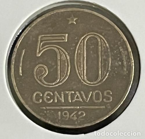 Monedas antiguas de Am&eacute;rica: Brazil Coin 50 Centavos 1942 - KM# 557 - Niquel Pink - EB2036