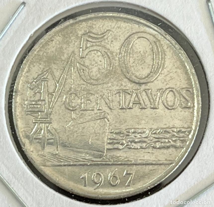 Monedas antiguas de Am&eacute;rica: Coin 50 Centavos Brazil 1967 - Nickel - KM# 580 - eb1664