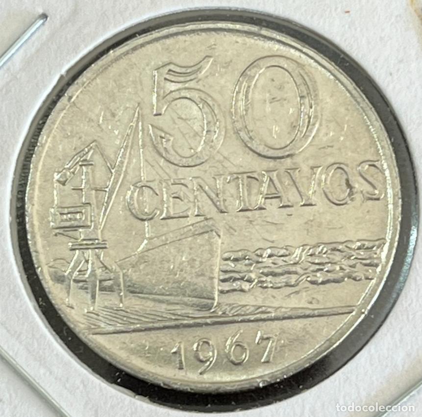 Monedas antiguas de Am&eacute;rica: Coin 50 Centavos Brazil 1967 - Nickel - KM# 580 - eb1663