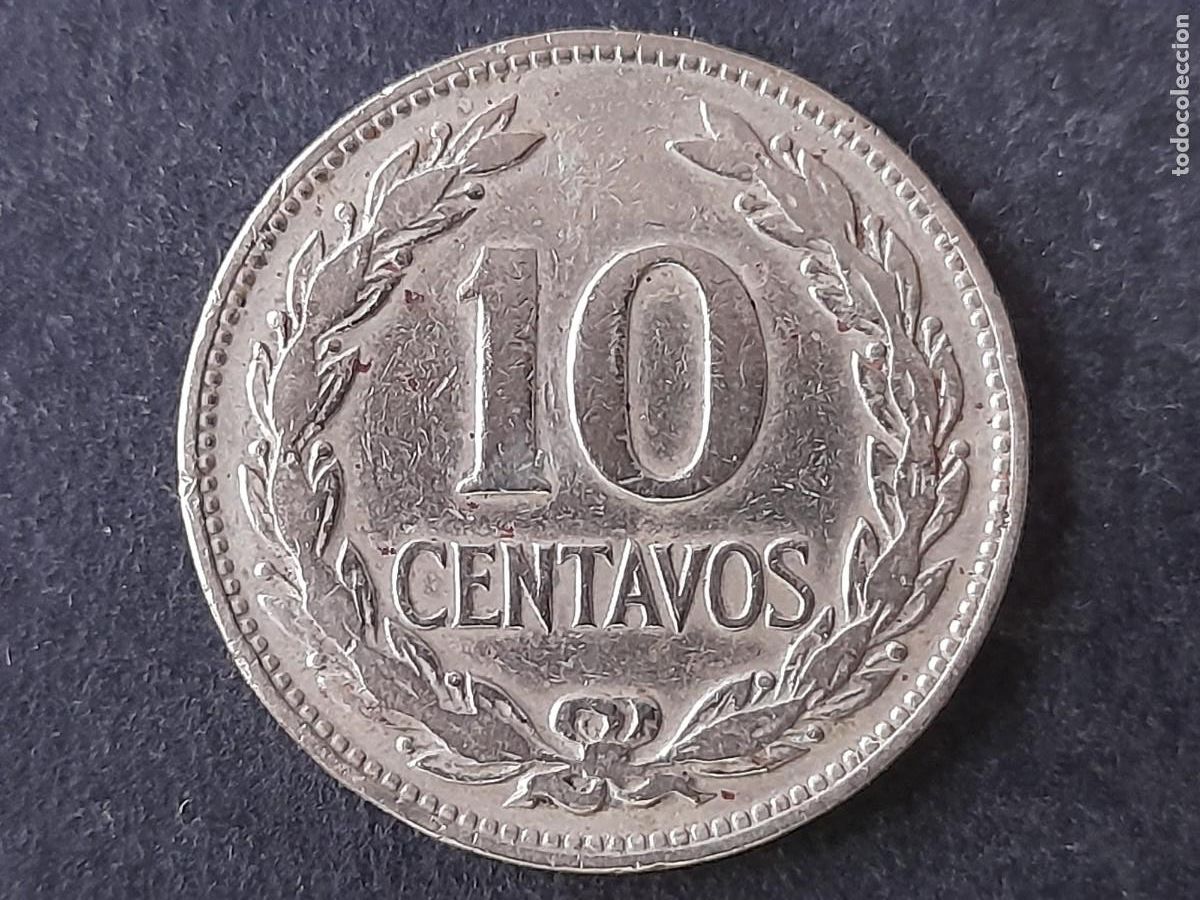 Monedas antiguas de Am&eacute;rica: Moneda Republica de El Salvador 10 Centavos 1977 Francisco Moraz&aacute;n, KM 150a calidad BC