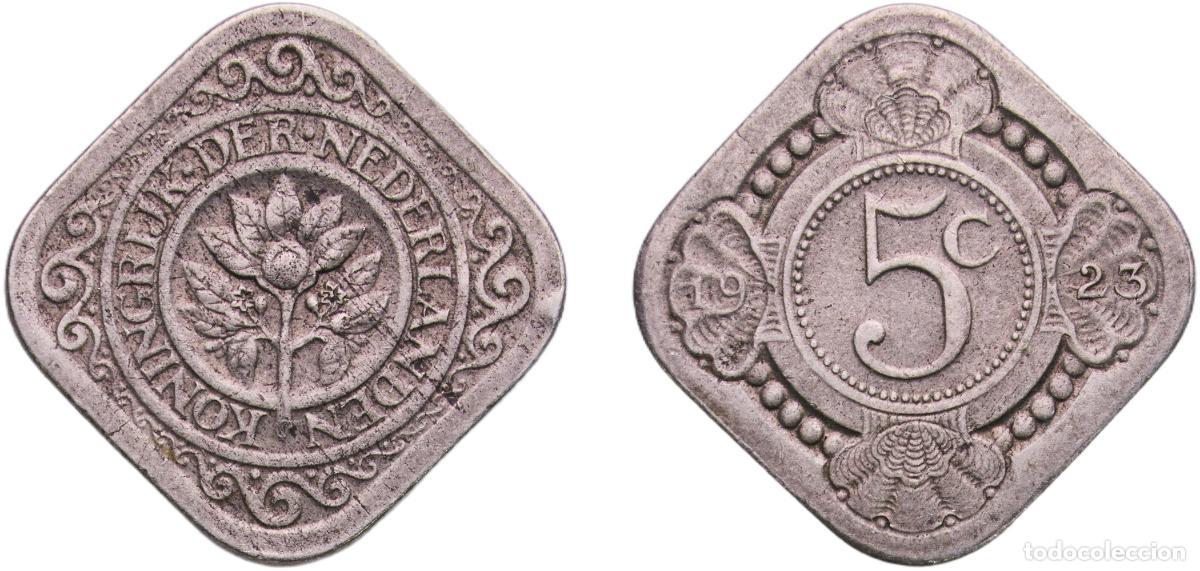 Old Coins of America: Netherlands 1923 5 Cents - Wilhelmina Copper-nickel (75% copper, 25% nickel) Utrecht Mint (10000000