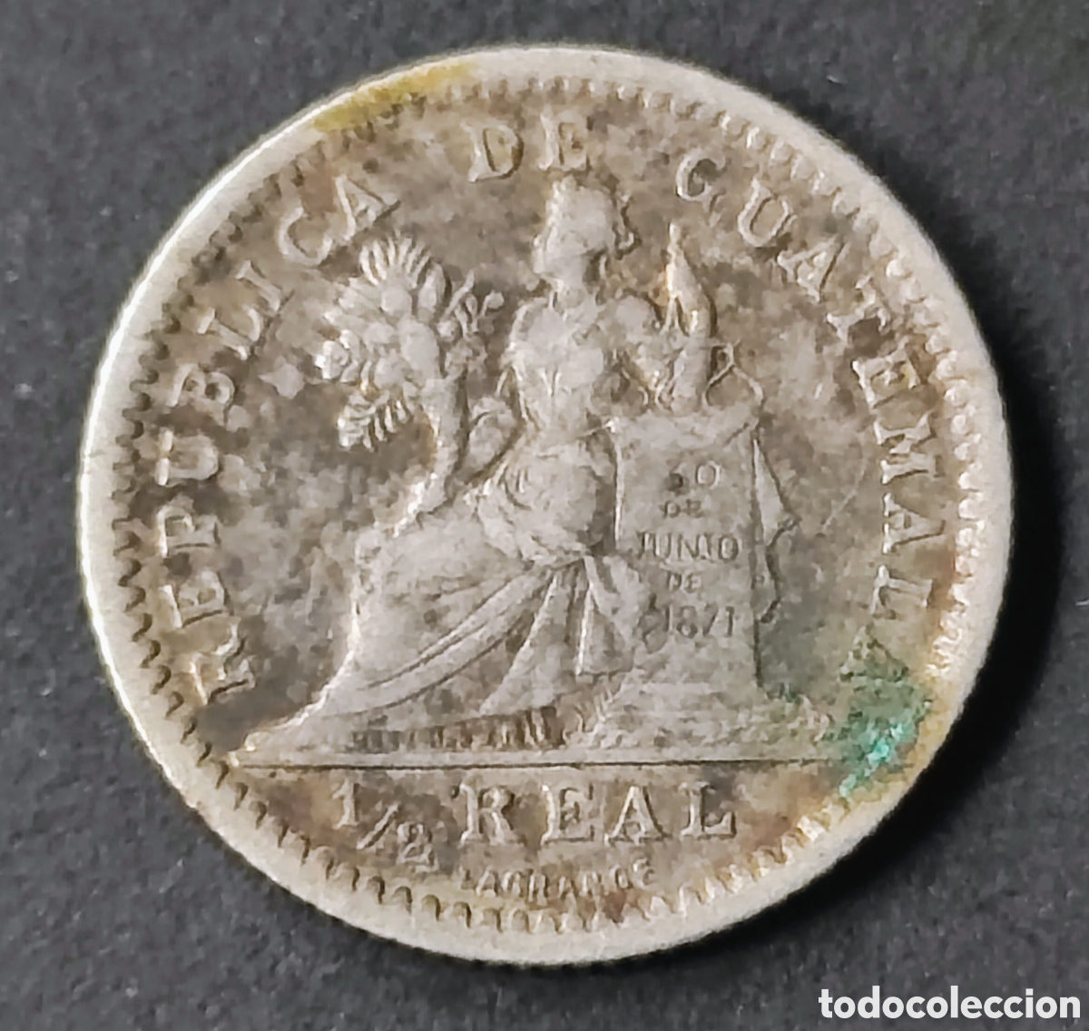 Old Coins of America: Guatemala. 1897. 1/2 real