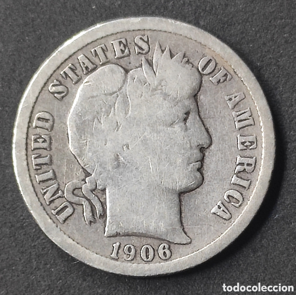 Moedas antigas da Am&eacute;rica: Estados Unidos. 1906. Dime