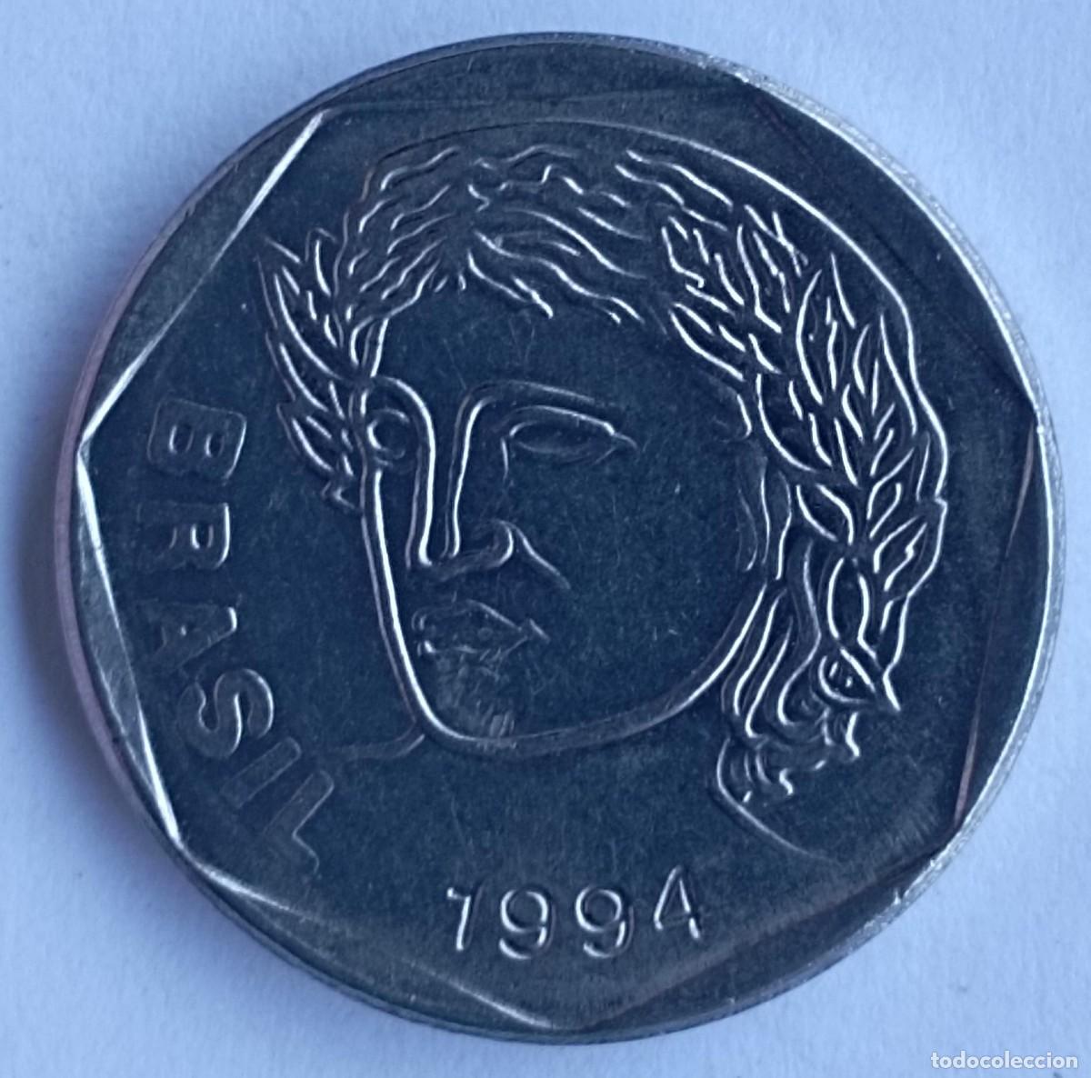 Monedas antiguas de Am&eacute;rica: Moneda de Brasil 25 centavos de 1994 - Foto 1