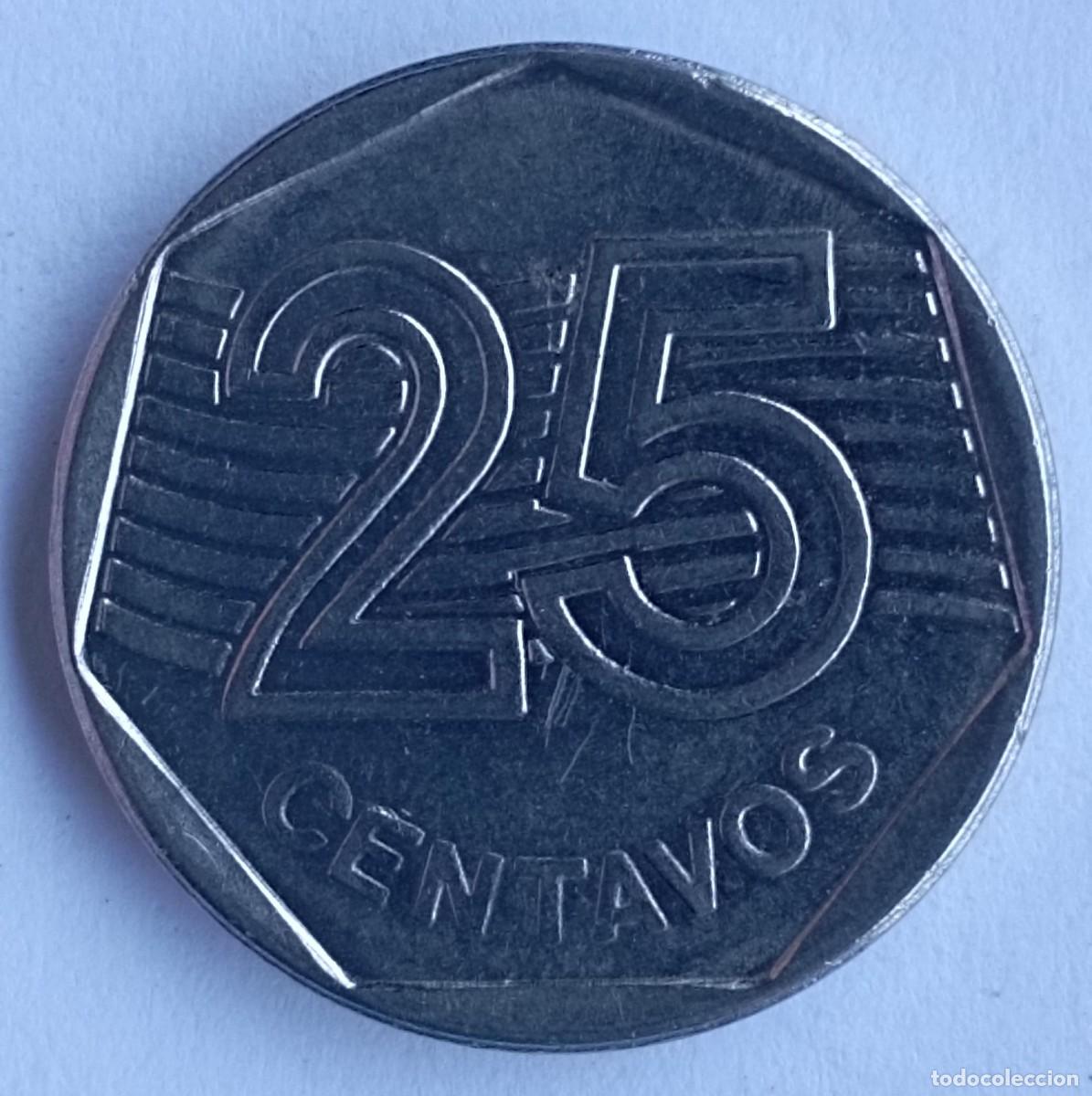 Monedas antiguas de Am&eacute;rica: Moneda de Brasil 25 centavos de 1994 - Foto 2